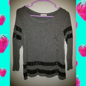 Dark Gray shirt with sheer panels